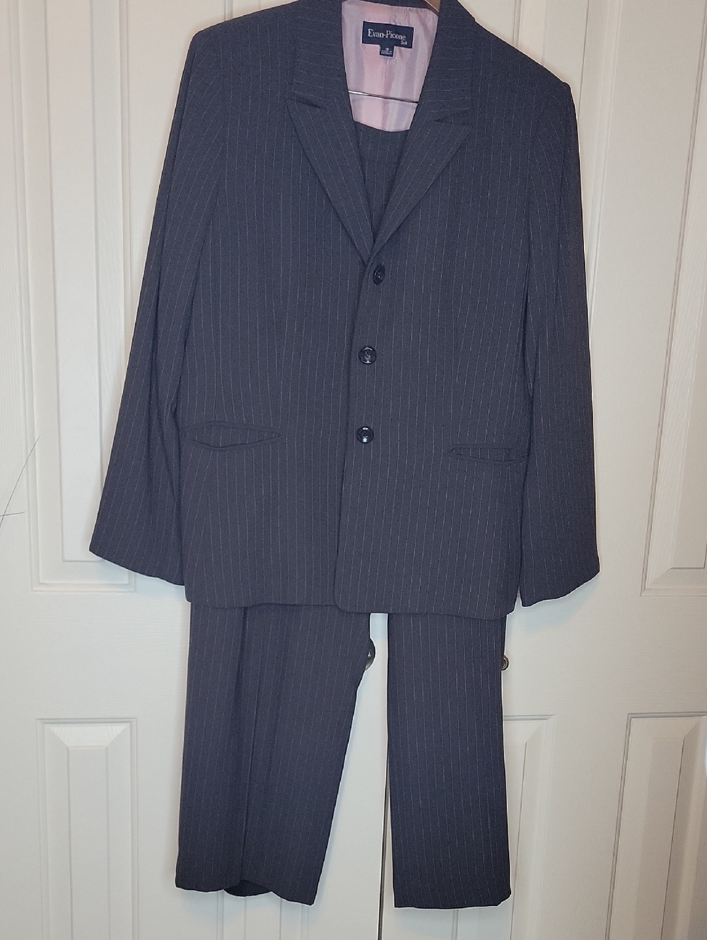 Evan Picone Womens Pinstripe Suit Jacket & Pants
